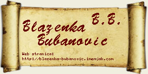 Blaženka Bubanović vizit kartica